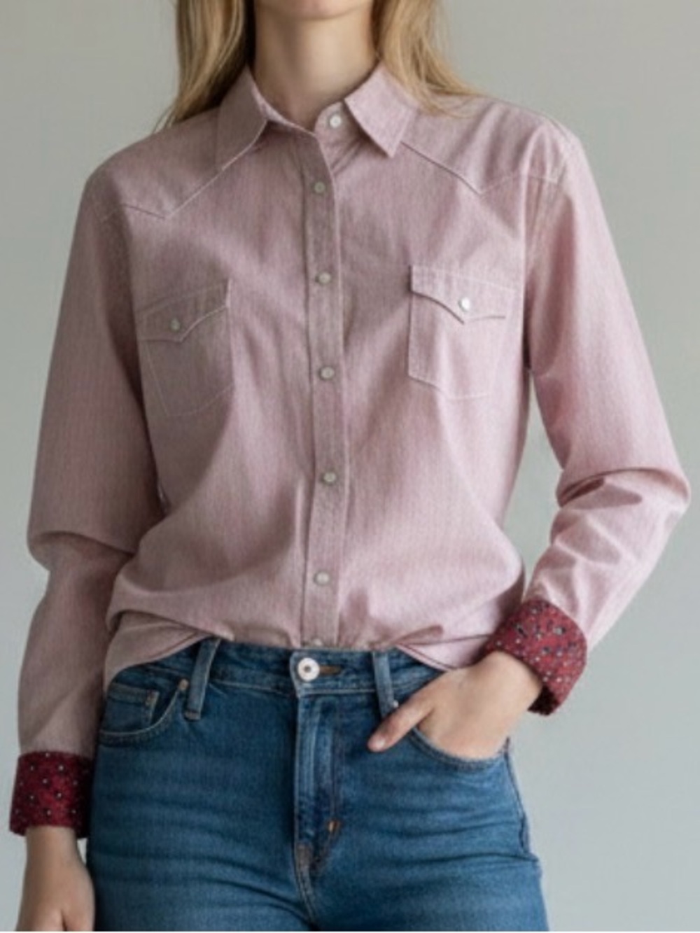 Rough Stock By Panhandle Snap Button Long Sleeve Shirt